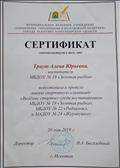 Сертификат за организацию малой спортивной олимпиады.